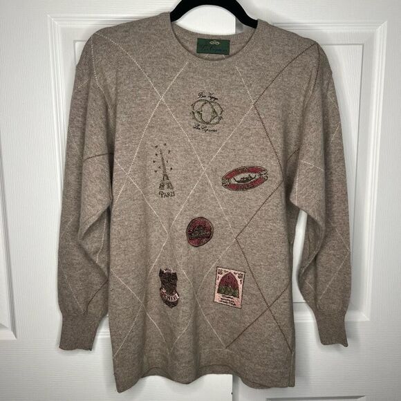 Les Copains Vintage Italian Wool Blend Crew Neck Sweater Women’s Medium - Picture 1 of 14